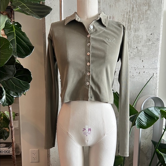 Kith Sage Green Women's Button-Down Shirt - Picture 1 of 4